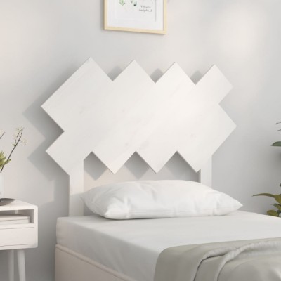 vidaXL Tăblie de pat, alb, 92x3x81 cm, lemn masiv de pin 819201 foto