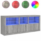 Dulap cu lumini LED, gri sonoma, 162x37x67 cm