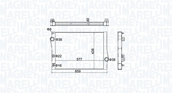 MAGNETI MARELLI 350213163500 Radiator, racire motor