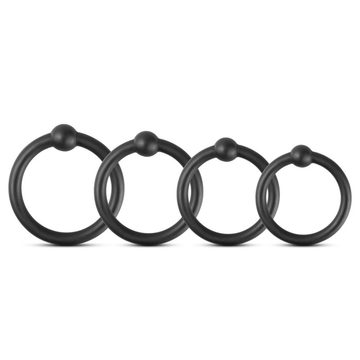 Set 4 Inele Erectie Quattro, Silicon, Negru, Mokko Toys