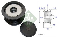 INA 535 0188 10 Sistem roata libera, generator foto