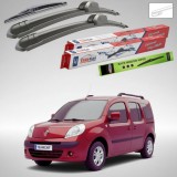Cumpara ieftin Ștergătoare Renault Kangoo II Van 2 uși 2008-prezent | Set Față și Spate Flat &ndash; TeamCar&reg;