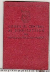 bnk div Carnet de membru de sindicat - CCS din RPR - 1959-1963