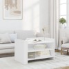 Masuta cafea Gossi, 80x50x50cm, lemn prelucrat, alb. Masa living moderna, depozitare reviste, carti.