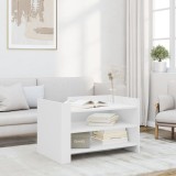 Masuta cafea Gossi, 80x50x50cm, lemn prelucrat, alb. Masa living moderna, depozitare reviste, carti.