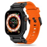 Curea pentru Apple Watch 1/2/3/4/5/6/7/8/9/SE/SE 2/Ultra/Ultra 2 (42/44/45/49mm) - Techsuit Watchband (W064) - Titanium Black Orange