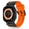 Curea pentru Apple Watch 1/2/3/4/5/6/7/8/9/SE/SE 2/Ultra/Ultra 2 (42/44/45/49mm) - Techsuit Watchband (W064) - Titanium Black Orange