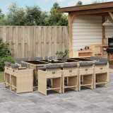 VidaXL Set mobilier grădină cu perne, 13 piese, bej combinat poliratan 3211224