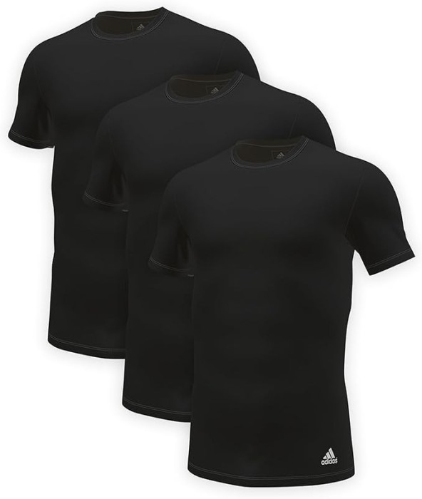 Set 3 tricouri cu maneca scurta pentru barbati Adidas, negru, XXL - OUTLET