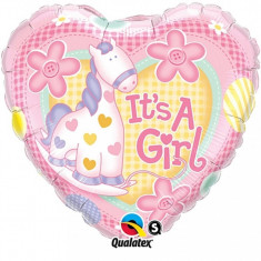 Balon botez folie 43cm Ponei Baby Girl foto