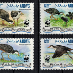 MALDIVE 2015 - Fauna WWF, |Pasari /serie completa MNH