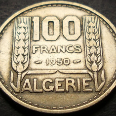 Moneda exotica 100 FRANCI - ALGERIA, anul 1950 * cod 3817 B - COLONIE FRANCEZA!