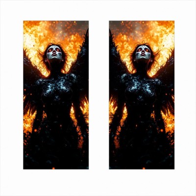 Set 2 stickere decorative auto pentru stalpi usi &amp;acirc; print autoadeziv orajet, ecosolvent outdoor, 50x22 cm foto