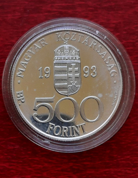 Moneda comemorativa de argint 925 - 500 Forint &quot;ECU&quot;, Ungaria 1993 - A 3523