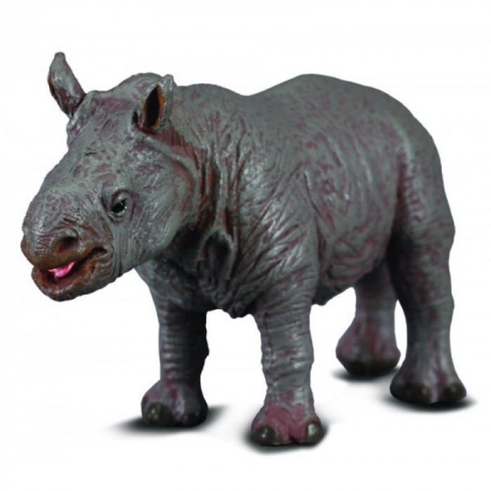 Figurina pui de Rinocer alb S Collecta, 6.5 x 3 cm