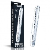 Dildo Dublu Transparent 30cm Lovetoy - Realist, Flexibil, cu Vene - Stimulare Unisex