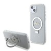 Husa Guess iPhone 15 Plus Ring Stand Script Glitter MagSafe, transparenta, GUHMP15MHRSGSD