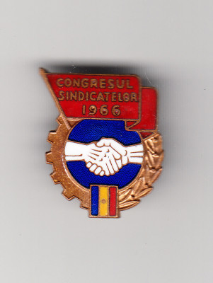 Insigna Congresul sindicatelor 1966 foto