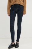 Pepe Jeans jeansi SKINNY JEANS MW REGENT femei, culoarea albastru marin, PL204728BC1