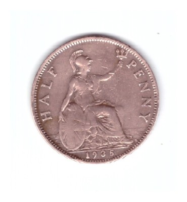 Moneda Marea Britanie 1/2 penny 1935, stare buna, curata foto