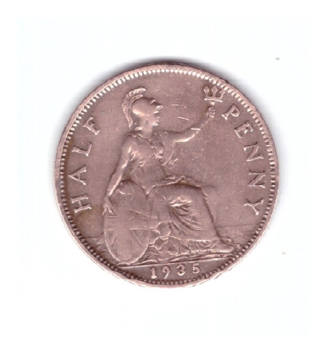 Moneda Marea Britanie 1/2 penny 1935, stare buna, curata