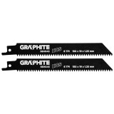 Panza pentru fierastrau sabie Graphite HCS 150x19x1,25 mm 6TPI, set 2 buc