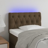 VidaXL Tăblie de pat cu LED, maro &icirc;nchis, 80x7x78/88 cm, textil
