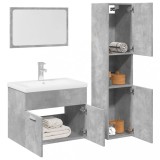 vidaXL Set mobilier de baie, 4 piese, gri beton, lemn compozit 3324880