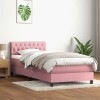 VidaXL Pat box spring cu saltea, roz, 80x220 cm, catifea 3316526