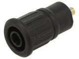 Soclu Banană 4mm 24A 1kV Negru Aurit Panou
