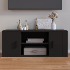 vidaXL Comodă TV, negru, 100x35x40 cm, lemn prelucrat 823092