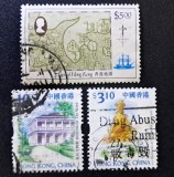 Hong Kong (Hong Kong Britanic &amp; R.A.S. Hong Kong, China) 1994&ndash;2002 - Set de 3 Timbre &bdquo;Hărți Istorice, Muzeul Ceaiului &amp; Statuia lui Buddha&rdquo; -CLN1