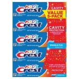 Set 5 paste de dinți pentru copii Crest Kids Sparkle Fun, aromă bubble gum, 5 x 130 g (650 g)