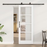 Ușa glisantă vidaXL cu set de accesorii &quot;ORKDAL&quot; Alb 73.5x198.5 cm, Ușa interioară vidaXL cu sticlă &quot;ORKDAL&quot; Alb 73.5x198.5x4 cm