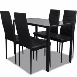 Set mobilier de bucătărie, cinci piese, negru