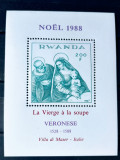 Cumpara ieftin RUANDA 1988 arta pictura Veronese ,Crăciun bloc NESTAMPILAT