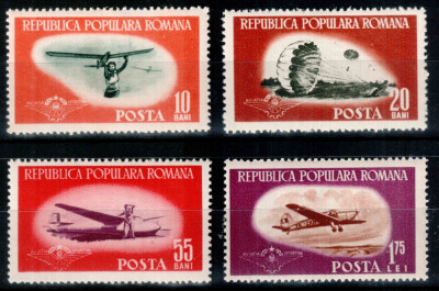 Romania 1953, LP 347, Aviatia sportiva, serie cu sarniera, MH* foto