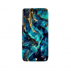 Folie Skin Compatibila cu Samsung Galaxy S21 Plus Wrap Skin Printing Sticker Marble Blue