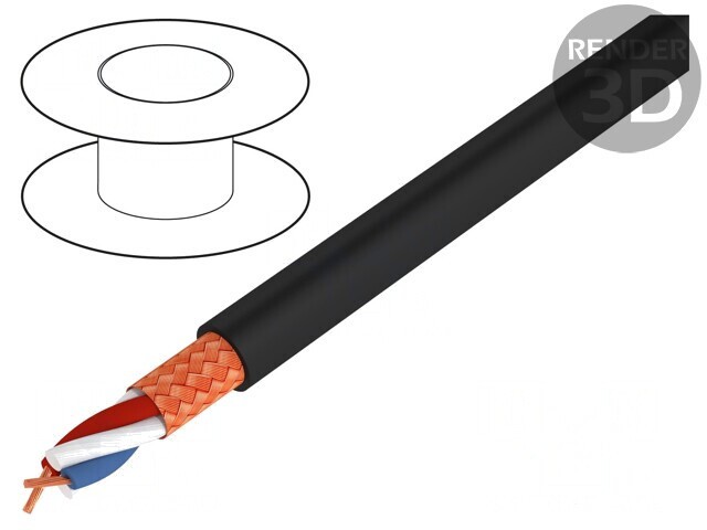 Cablu pentru microfon HELUSOUND&reg; negru 30&divide;70&deg;C