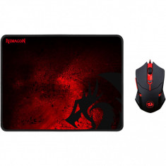 Mouse si mousepad Redragon Centrophorus, Negru