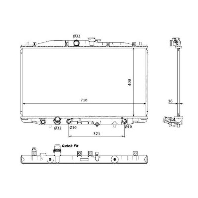 Radiator racire Honda Accord Type S, 01.2003-05.2008, Motorizare 2, 4 140kw Benzina, tip climatizare Cu/fara AC, cutie automata, tip Denso, diametru foto