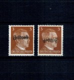 Deutsches Reich 1945 - Ruhrkessel, posta de campanie, neuzat + o marca cu supratipar ranversat, fara garantie