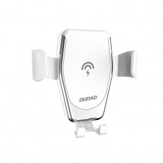 Incarcator Auto Wireless Dudao Gravity Air Vent F3Plus, Quick Charge, 10W, Alb foto