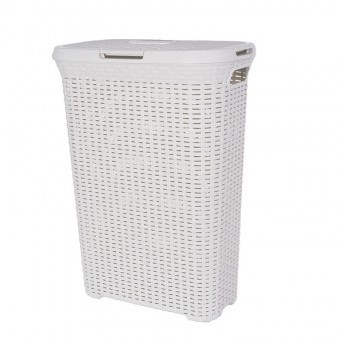 Cos de rufe, cu capac, din plastic, Curver Style 40L, crem foto