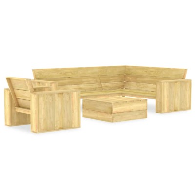 vidaXL Set mobilier de grădină, 3 piese, lemn de pin tratat 3053192 foto