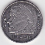 ELVETIA 5 FRANCS Franci Johann Heinrich Pestalozzi 1977 Comemorativa