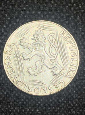 Moneda Cehoslovacia argint 100 coroane 1948 foto