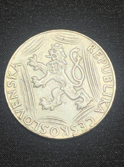 Moneda Cehoslovacia argint 100 coroane 1948
