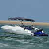 VidaXL Parasolar Bimini 4 arcuri pereți din plasă 243x(170-182)x137 cm