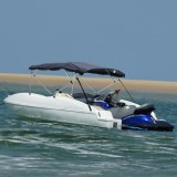 VidaXL Parasolar Bimini 4 arcuri pereți din plasă 243x(170-182)x137 cm